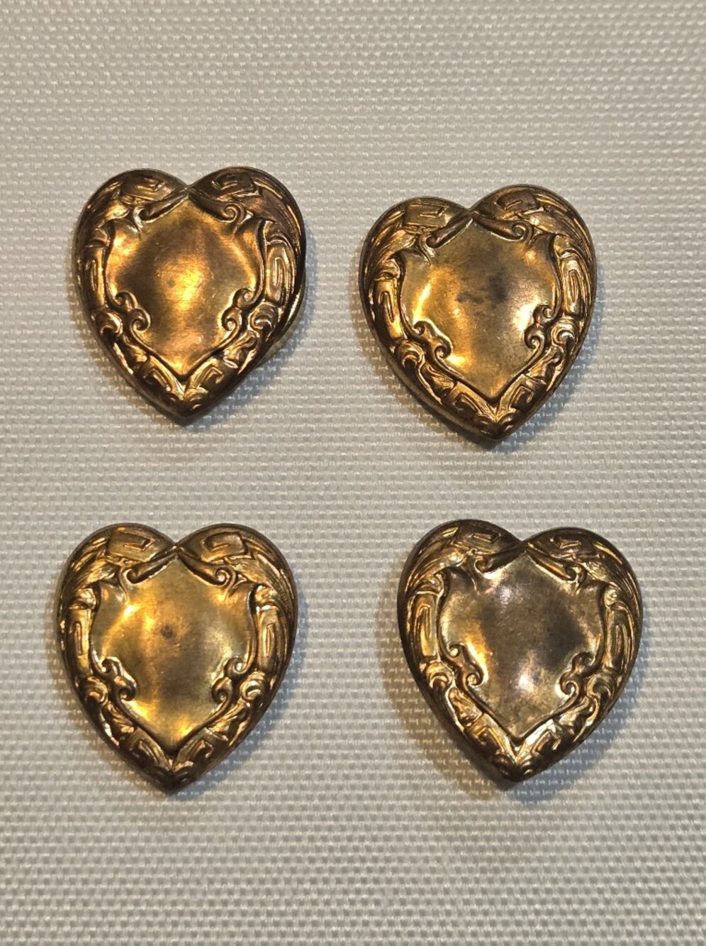 Vintage Heart Button Covers (Set Of 4)